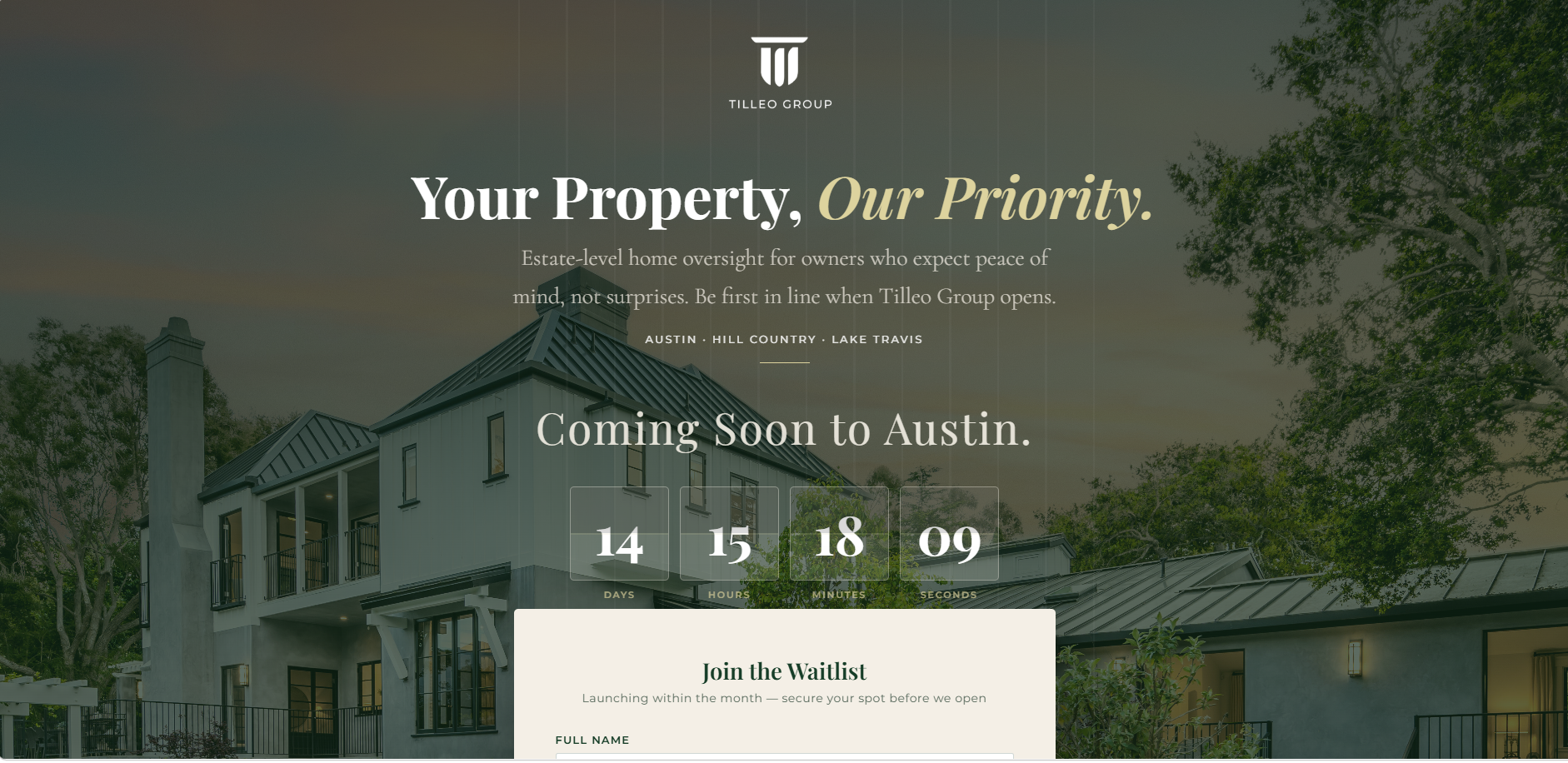Tilleo Group Waitlist Website